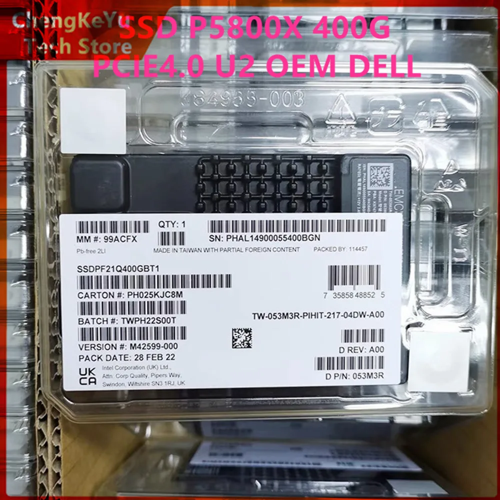 New For Intel Optane P5800X 400G PCIE4.0 U.2 NVME Fast stable durable enterprise-class solid-state drive for data center servers