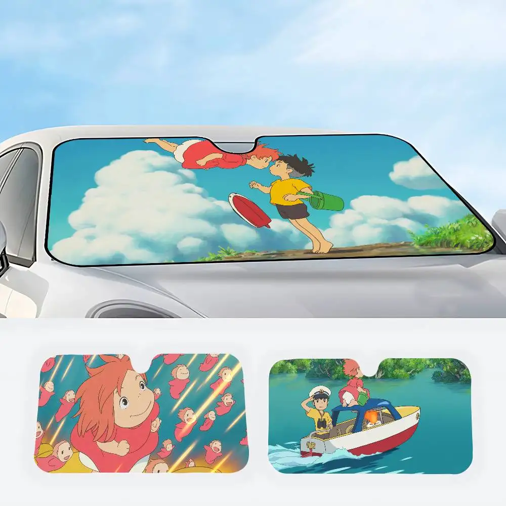 

Ponyo On The Cliff Автомобильный солнцезащитный козырек Автомобильный солнцезащитный козырек Универсальный складной козырек на лобовое стекло