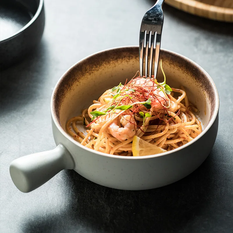 

Термостойкая салатница с ручкой, миска для супа с лапшой, миска для рамэна, рисовая лапша, печь для пельменей, безопасная миска