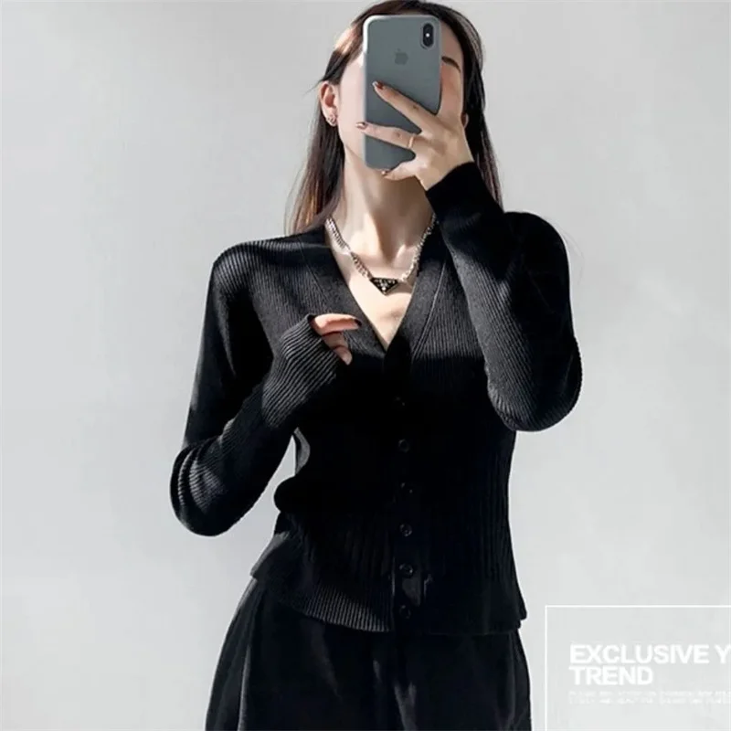 메리노 울 니트 v 넥 스웨터 여성 탑 루즈 한 한국어 버전 세련된 다목적 가을, 겨울 캐시미어 스웨터