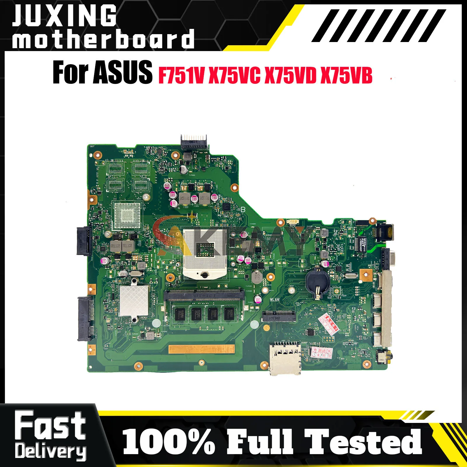 

Материнская плата для ноутбука X75VD для ASUS VivoBook X75VD X75V X75VC F751V X75VB, материнская плата для ноутбука, в наличии, 100% тестирование, ОК, быстрая доставка