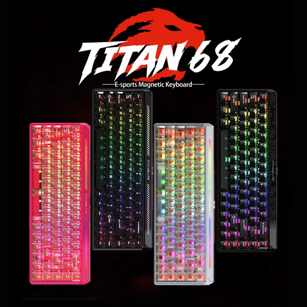 FGG Madlions TITAN68 Turbo Wired Magnetic Keyboard 8k Polling Rate Hall Effect Esports Gamer Keyboard RT0.001 Gaming Accessories