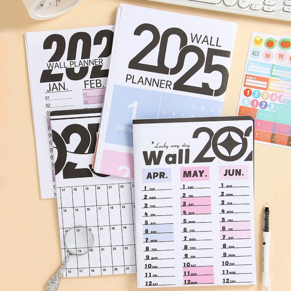 New Paper Planning Wall Calendar Multipurpose Hanging Plan Daily Calendar Memo Pad 2025 Planner Digital Schedules Home Office