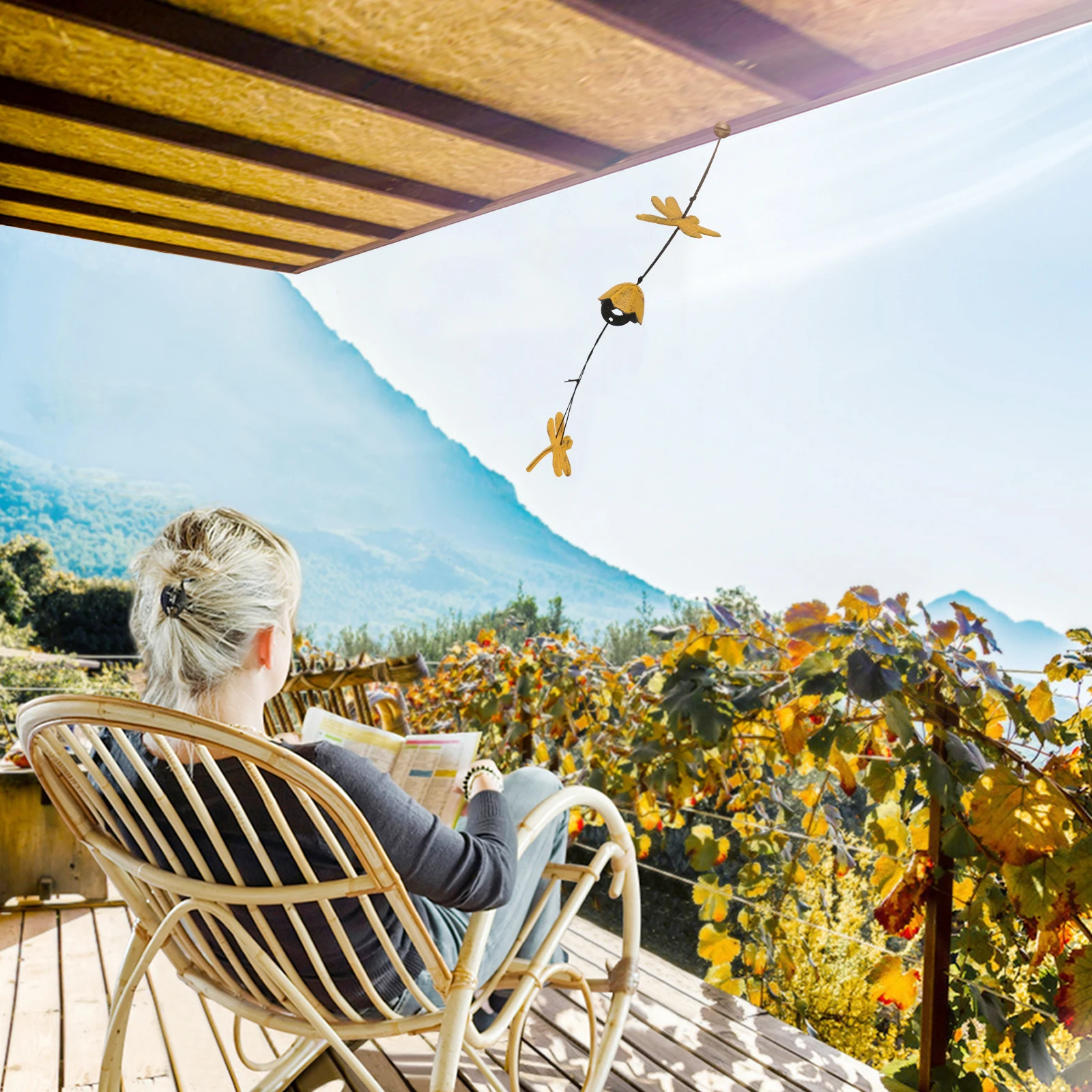 

1pc Dragonfly Wind Chime Iron Material Lightweight Rust-Resistant Bell Pendant For Home Decor Garden Porch Outdoor Indoor Metal