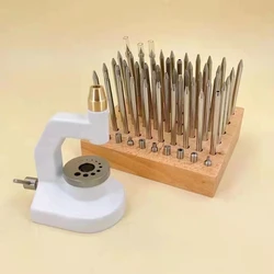 Premium Version Watch Repair Staking Tool Kit with 50 Punches 10 Stakes Chinia Made 5285 Watchmakers Staking Tool Set