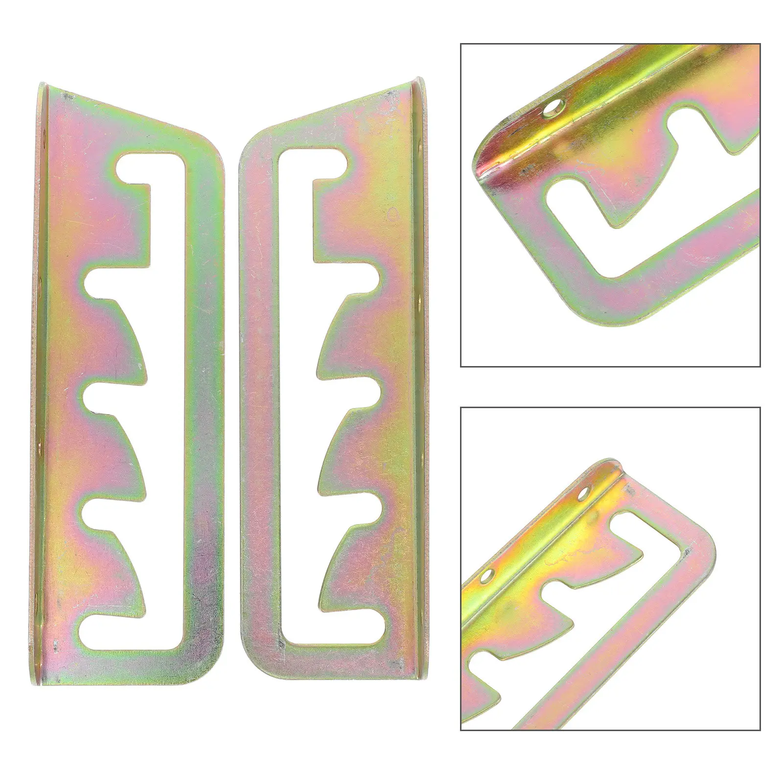 

2 комплекта регулируемых кронштейнов для шезлонгов, садовой мебели, кресел-реклайнеров, 5-позиционные, золотистые, высокопрочные