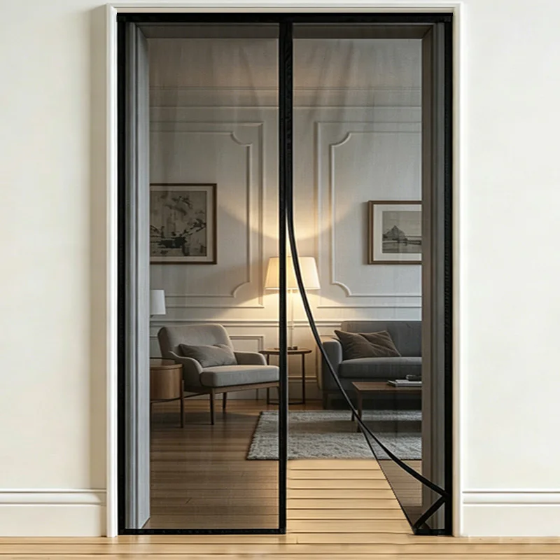 Magnetic Door Mosquito Net Screen Mesh Custom Size Black,White,Gray Curtain Fly Insect Auto Closing Invisible For Outdoor