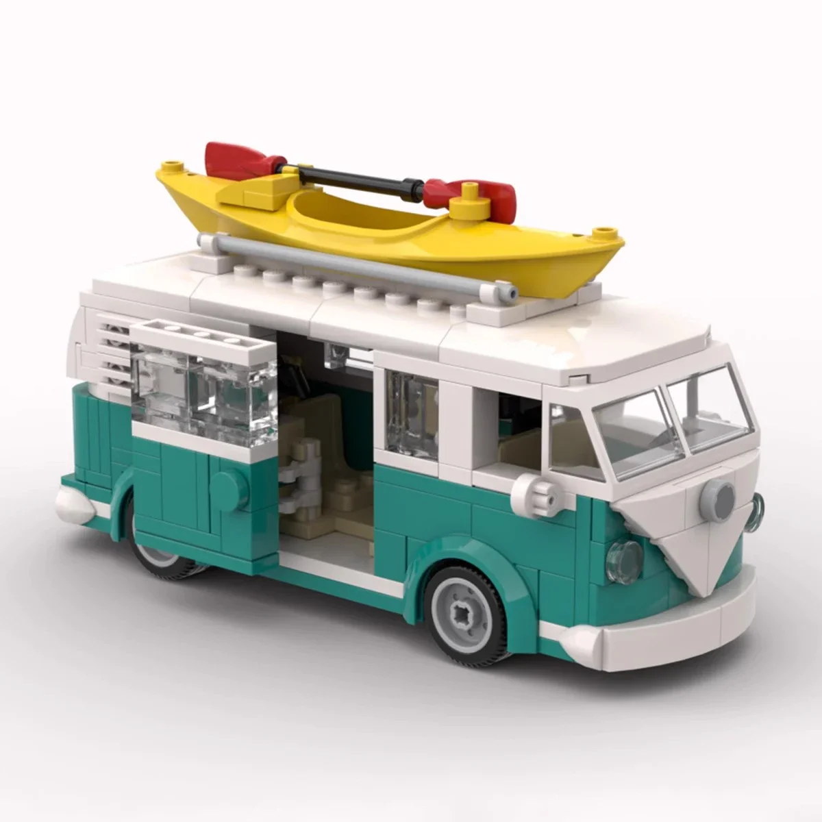

Конструктор Bricklink MOC 10220: Техническая модель автомобиля VW T1 Camper Van City Camp Truck, креативный набор с коробкой, строительные блоки, детские игрушки, подарок