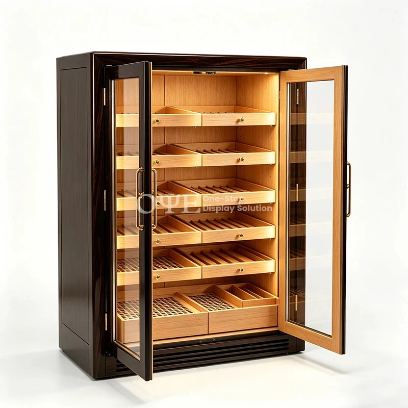 custom.Wholesales Retail Cigar Shop Display Cigar Humidors Cabinet Showcase Smoke Shop Cigar Lounge Lockers