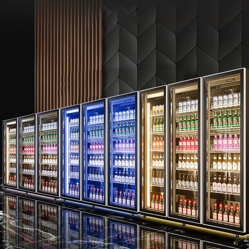 BDF-220 Commercial Display Cooler 4-Door Air-Cooled Cola Drink Fridge with LED Light Beer & Beverage Refrigeration for Bars - view 5
