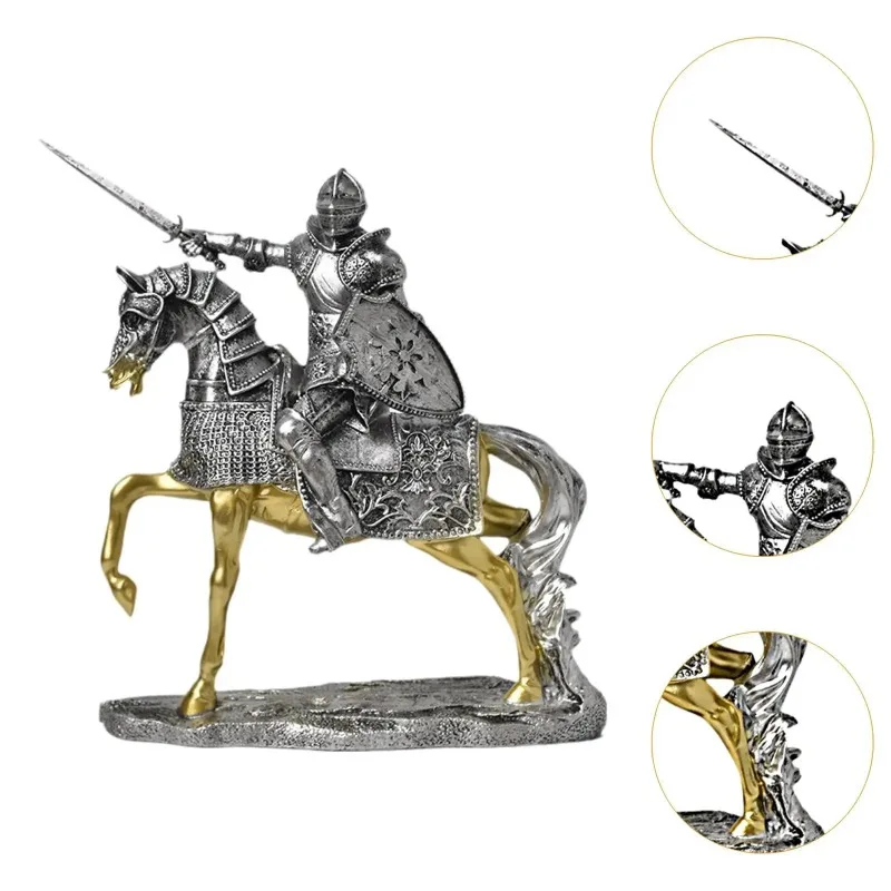 

1Pcs Knight Statue Artwork Resin Decoration Statue Desktop Decoration, Used for Bookshelf Entrance Bedroom Entrance Living Room