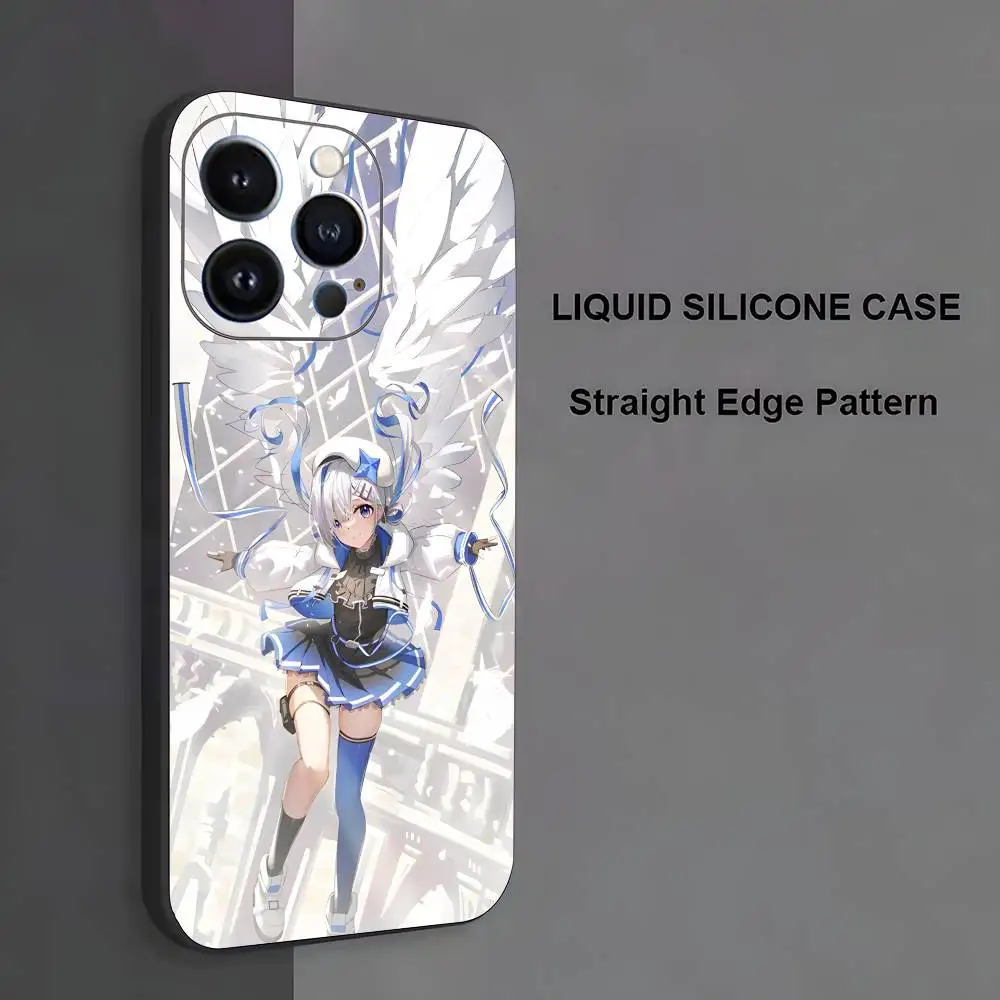 アマネ・カナタのiPhoneケース（17、16、15、14、13、12、11、Pro Max、XS、X、XR、SE、Mini、8、7対応）、黒のシリコン製ソフトケース