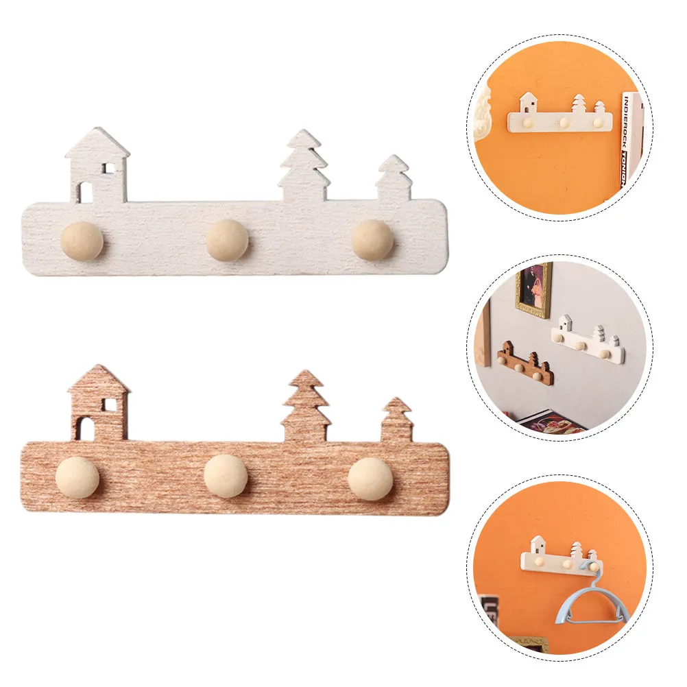 

2Pcs Miniature House Hooks Colorfast Alloy Tiny Hanging Hooks Wall Mounted Coat Clothes Key Hat Organizer Mini Hook Accessories