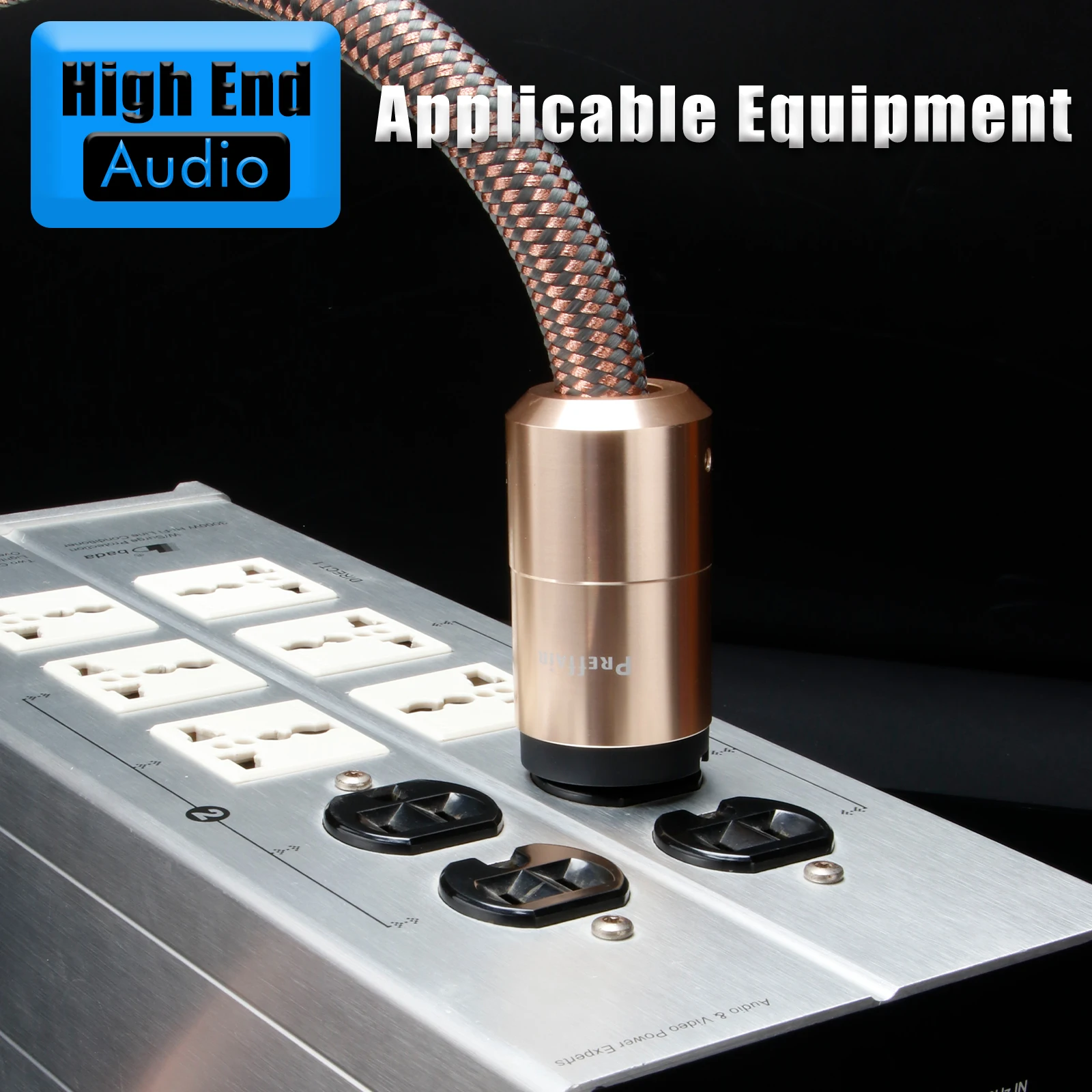 Preffair 6N OFC Hi-End Audio power cable AC Power Cord with HIFI Gold Plated UK/US/EU/AU Plug for Speaker Amplifier Audio player
