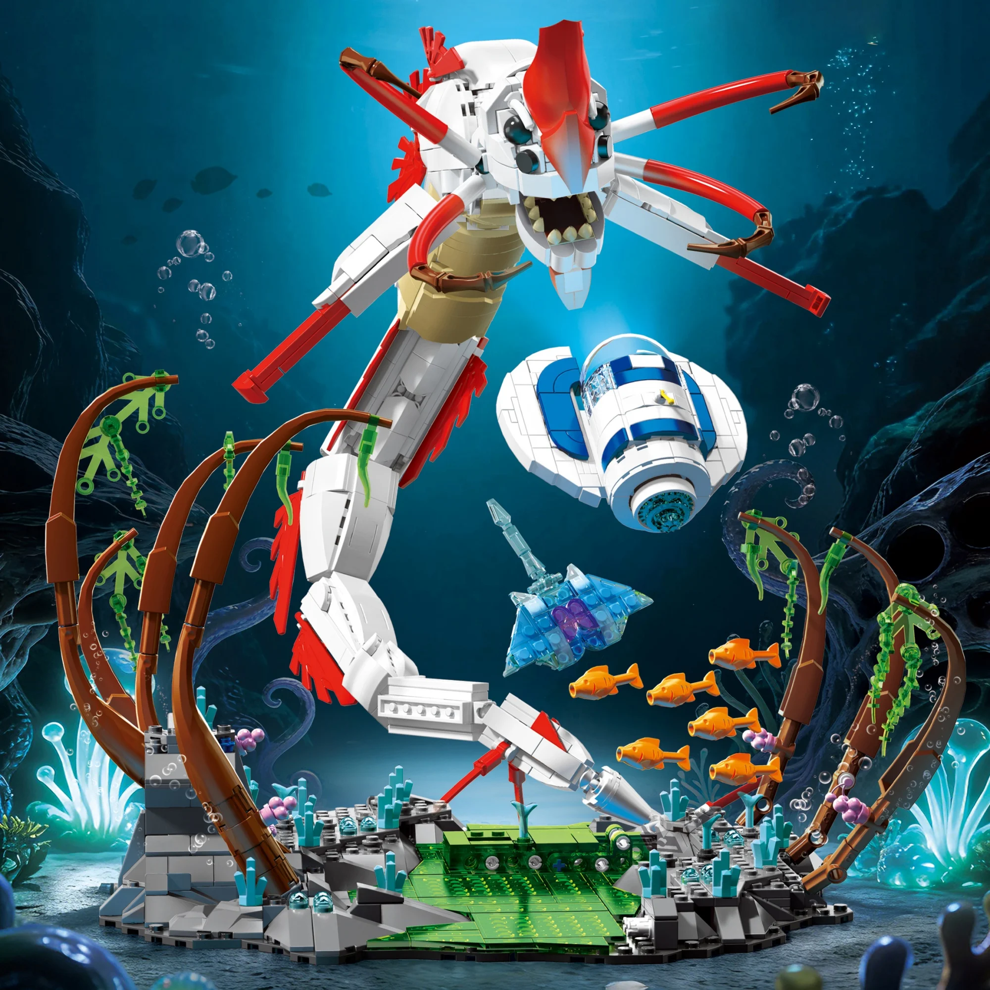 1355 Piezas de Bloques de Construcción del Kraken de la Muerte, Decoración de Escritorio, Colección, Modelo de Ensamblaje del Kraken, Ladrillos de Juguete para Adultos, Regalos