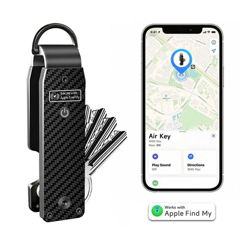 Air Keychain, Key Organizer Works with Apple Find My, Built-in AirTag Chips, Holds 2-6 Keys Car Key Chains with GPS Tracker, Key