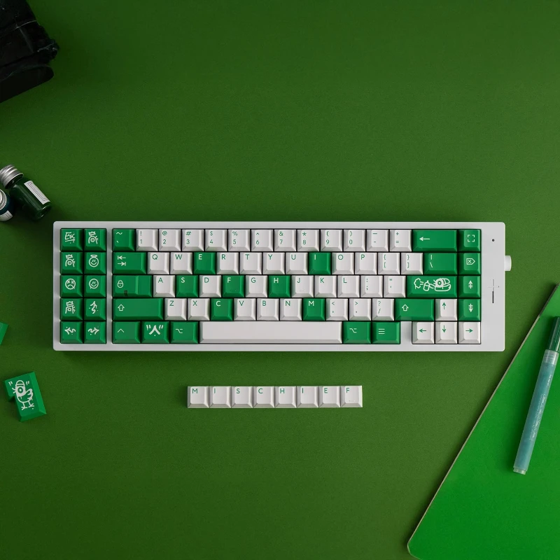 

PBTfans Mischief Geern Keycaps Customized Mechanical Keyboard Two-color MX Keycaps Graffiti Street Art Keycaps Factory Height