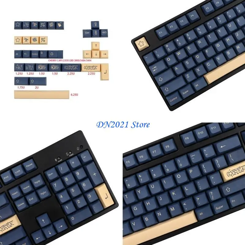 

F3KE PBT Dye Subb Keycaps 137pcs Starry for Sky Stylish for Gaming Mechanical Keyboar