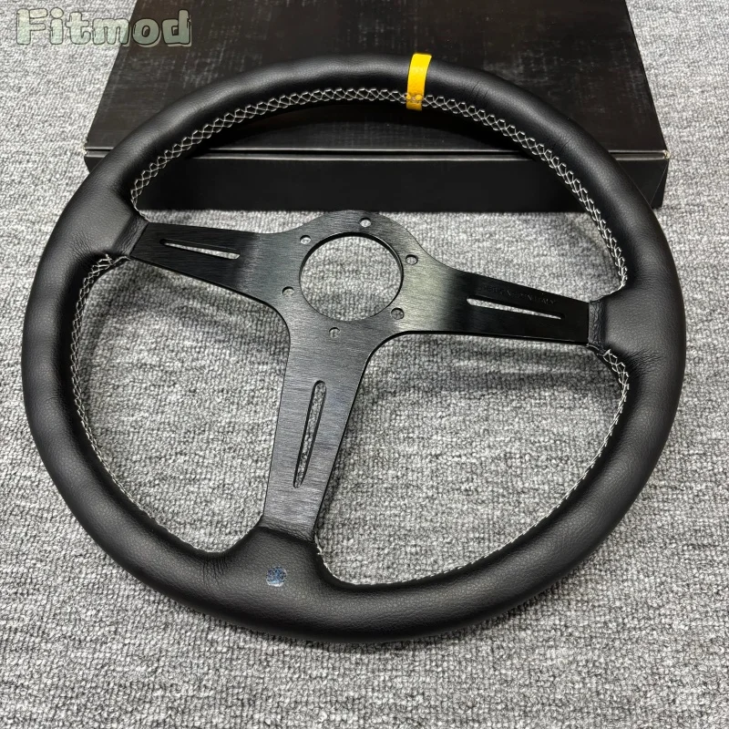 ND 15-inch 370MM classic flat-bottom steering wheel, car sports racing steering wheel, six-hole PCD 70MM view 2