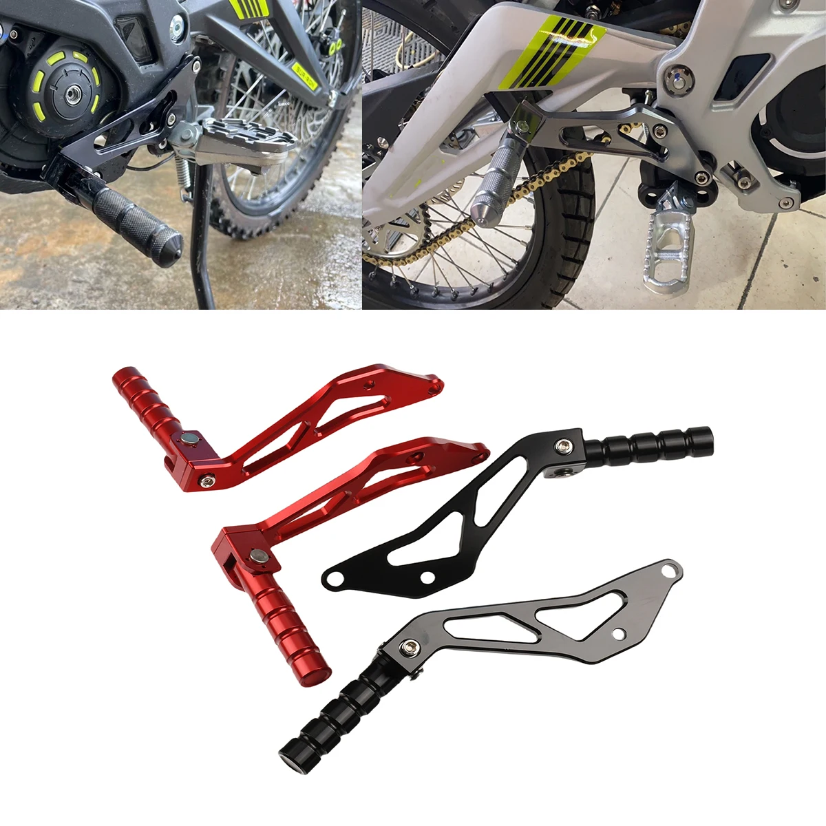 

For Segway X160 X260 For Sur-Ron Light Bee X S Motorcycle CNC Aluminum Rear Passenger Foot Peg Rests Pedal Peg Bracket