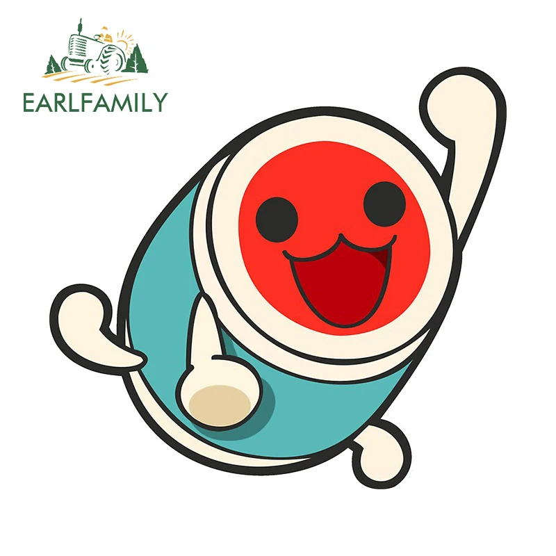 

EARLFAMILY 13cm x 12cm Taiko No Tatsujin Car Stickers Occlusion Scratch Graphics Personality Decal Bumper Windows Car Styling