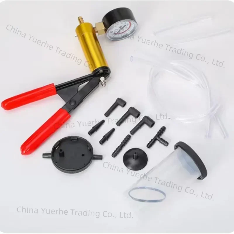 

Ручной комплект вакуумного насоса для прокачки тормозов, тестер автомобильной жидкости с манометрическими адаптерами, 2 в 1, ручной пистолетный инструмент для проверки автомобиля, грузовика