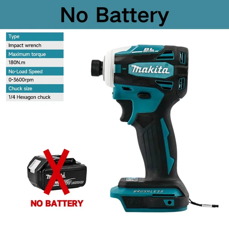 Makita Original DTD172 Brushless Impact Driver 18V Bare Unit 180N m Max Torque Cordless Tool Battery Not Included