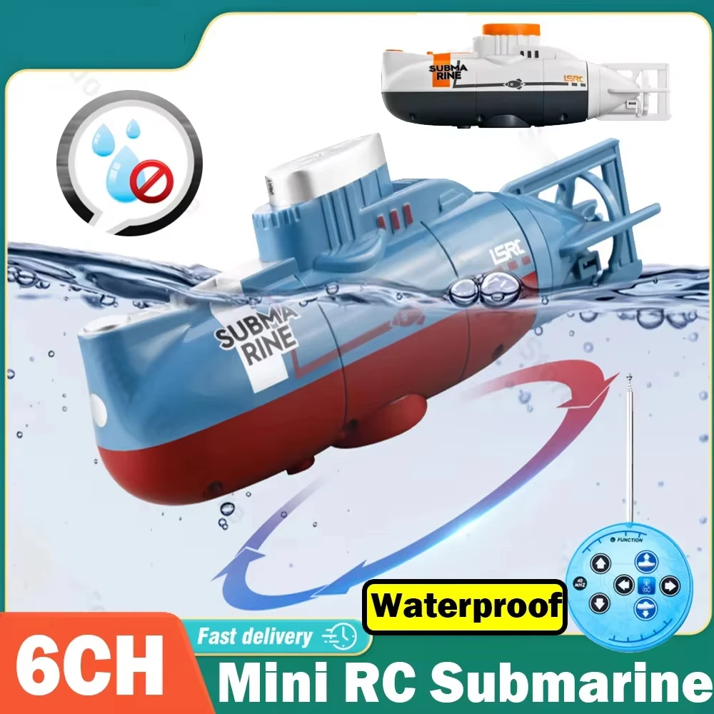 

Mini RC Submarine Electric Remote Control Boat Waterproof Diving Toy Simulation Model for Kids Boys Girls Children's Day Gift