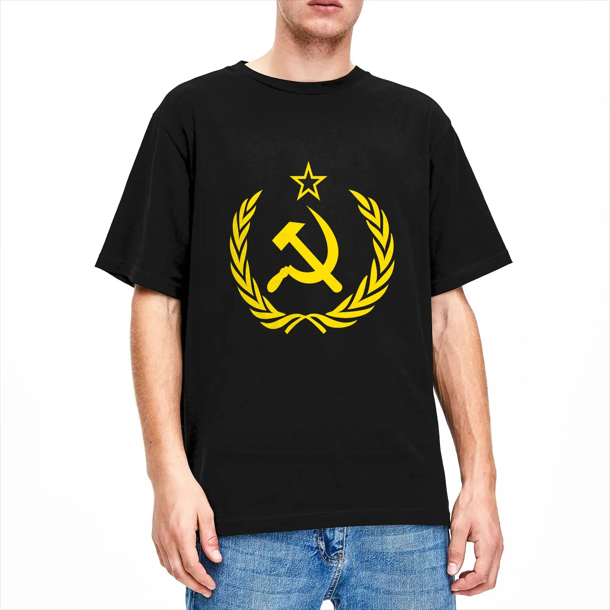 Hammer and Sickle Star CCCP Soviet Union Red Cotton T Shirt For Men's Summer  Vintage T-Shirts Leisure Tee Shirt Plus Size