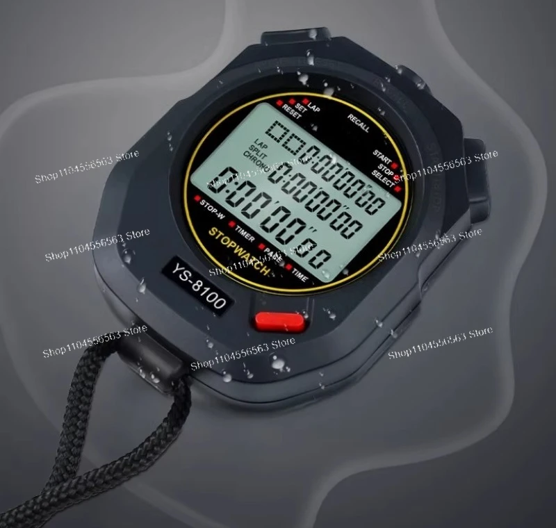 Electronic Stopwatch Timer with Lap Split Memory 1/100s Precision for Running Track & Field Competitions Sports Training