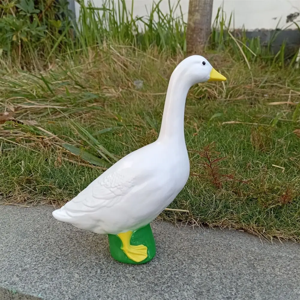 

Garden Decoration Resin Goose Figurine Lifelike Cute Miniature Sculpture Simulated Animal Statue Flowerpot