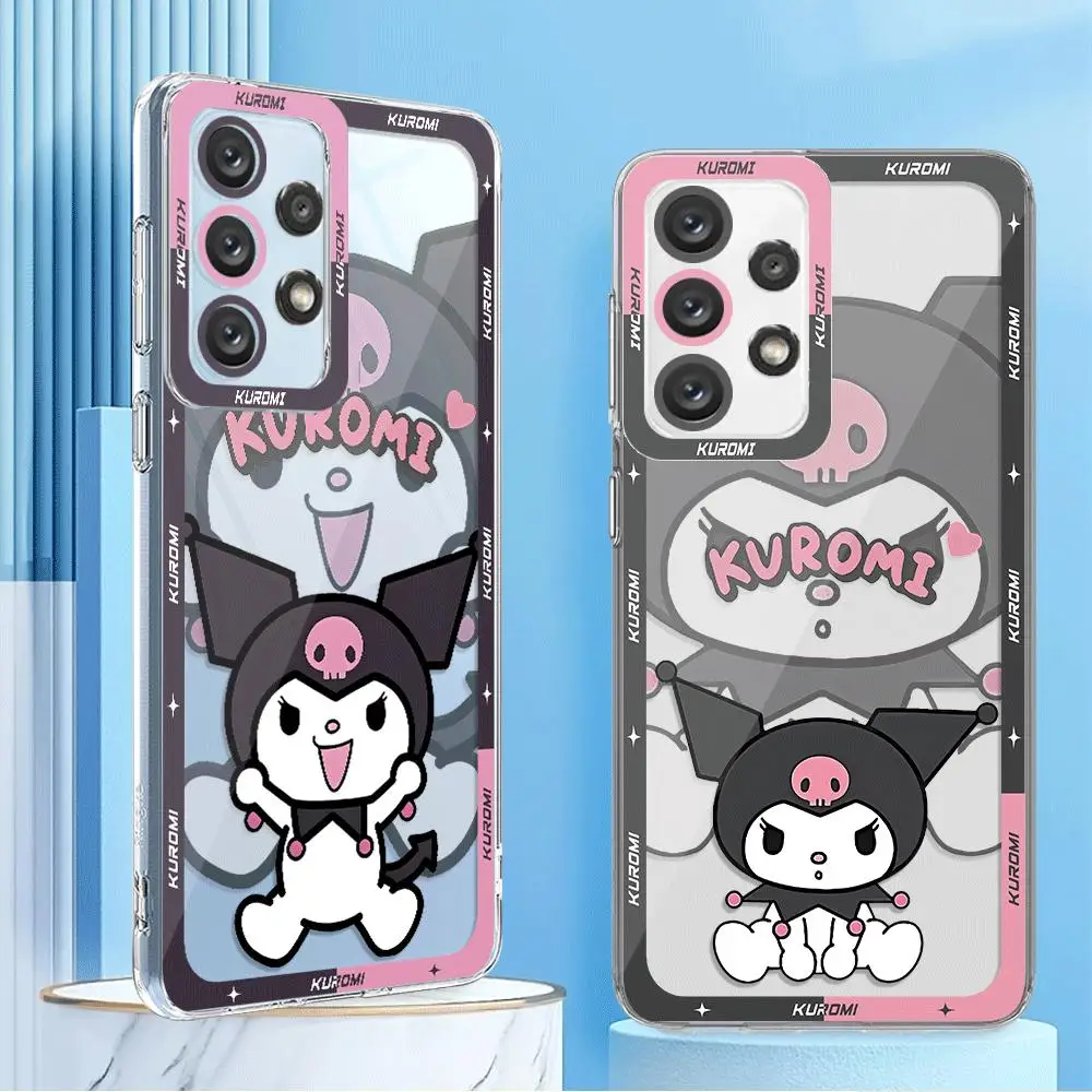 Phone Case for Samsung Galaxy A73 A21s A33 A12 A54 A52 A32 A11 A13 A14 A72 A24 A53 A23 A42 A22 A34 Melody Kuromi Sanrio Cover