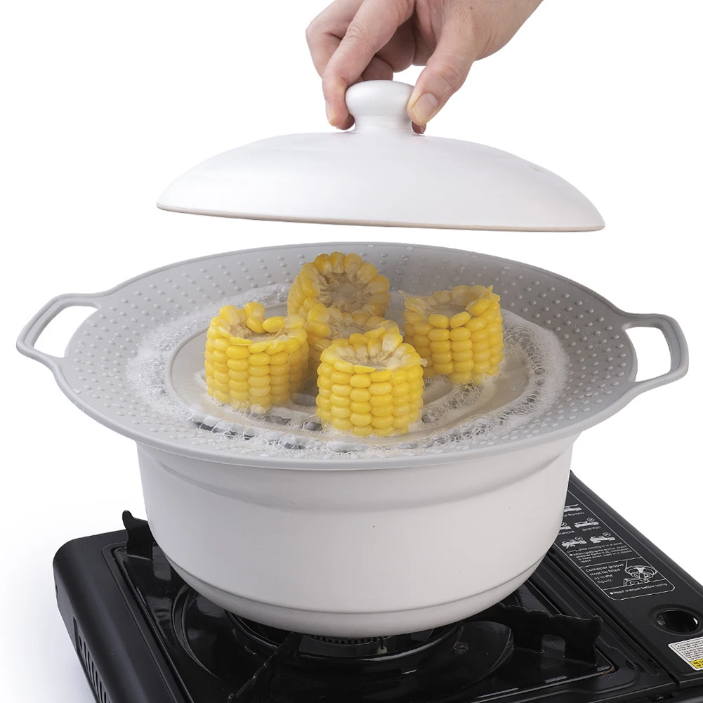 Silicone Spill Stopper Lid For Pans Pots Kitchen Gas Cooktop Protect Utensil Boil Guard Multi-Purpose Lid Cover Spill Stopper