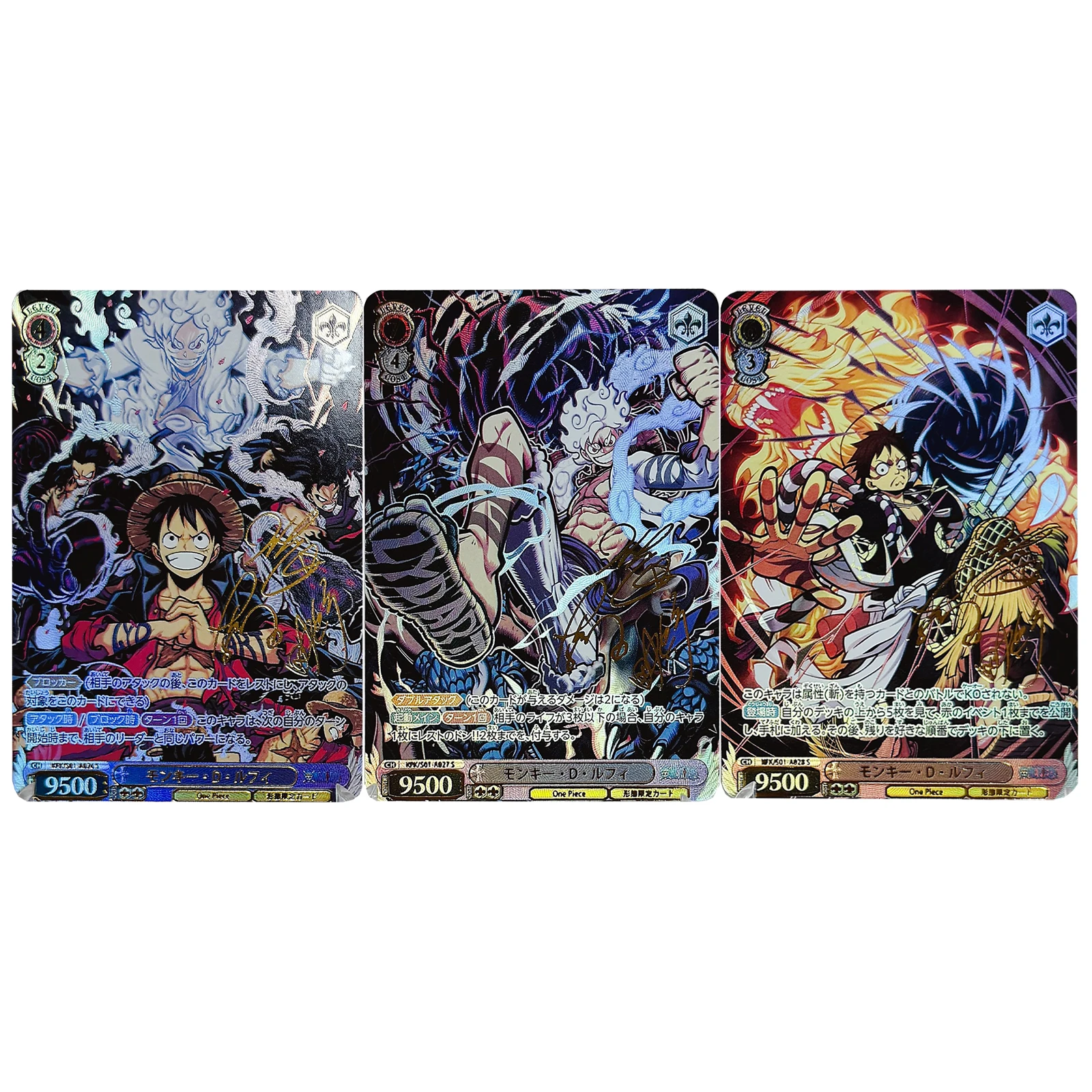 

Diy Self Made Opcg Luffy Three Forms Collectible Card Zoro Nami Refraction Color Flash Classic Anime Cards Gift Toys