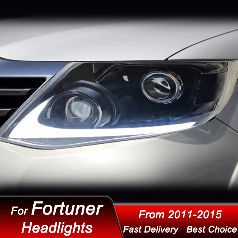 

Hot Car LED Headlights For Toyota Fortuner 11-15 new style Led Auto Headlamp Assembly Upgrade Projector Lens Accessories Kit