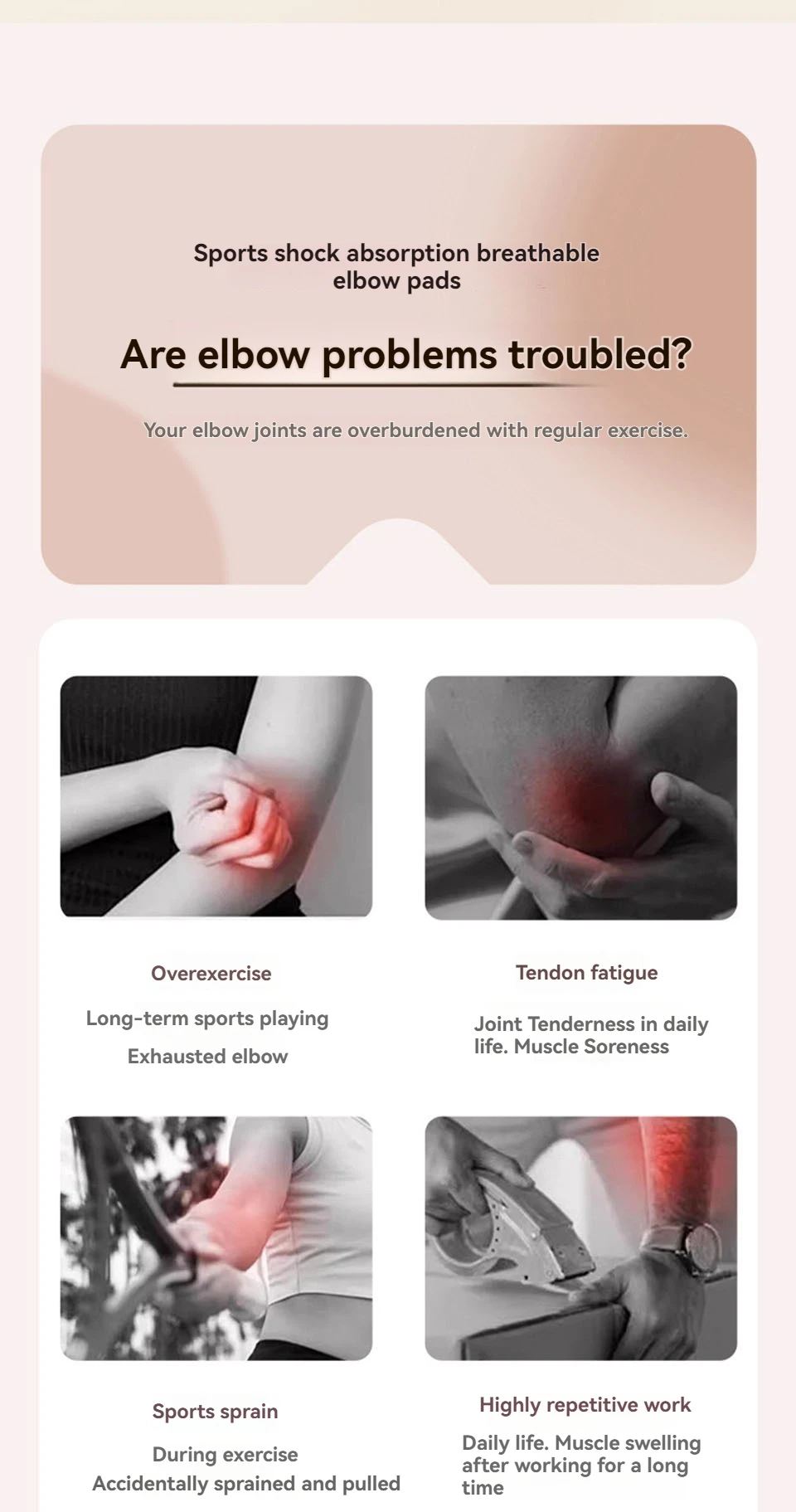 AOLIKES 1 Stück Ellenbogen-Kompressionsmanschette, Ellenbogenbandage für Tennis-Ellenbogen für Damen und Herren, Ellenbogenmanschette für Tennis, Golfer, Badminton – Detail 4