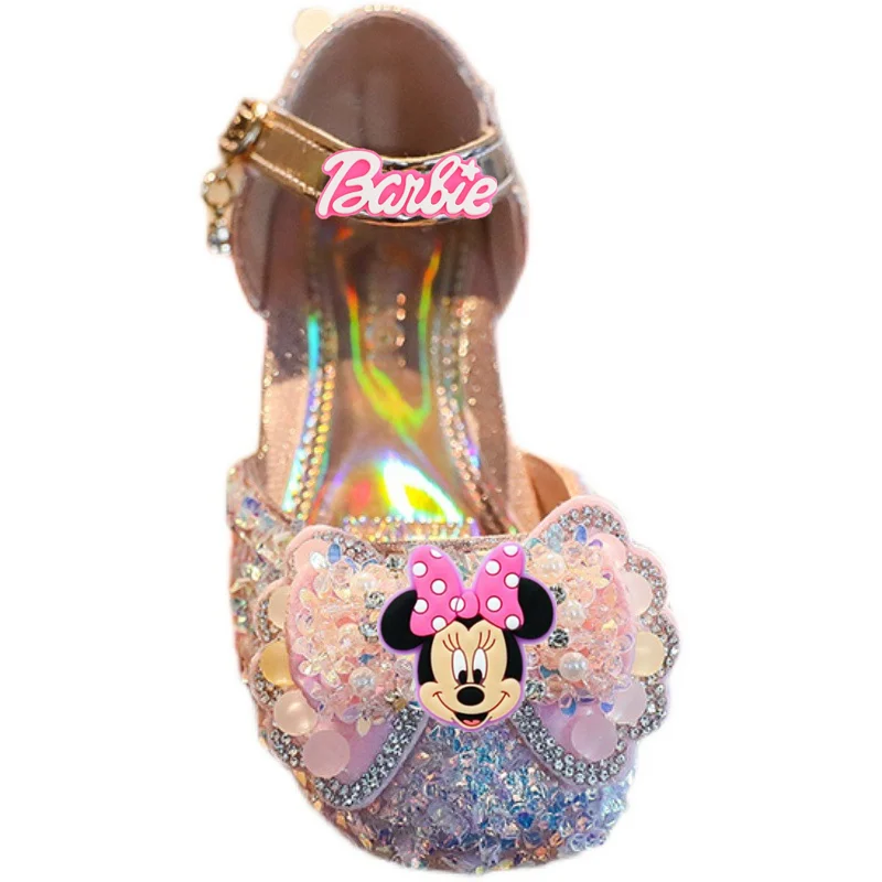 

Disney Mickey Mouse Spring Summer New Girls Baotou Sandals Children's slippers Fashion Princess Performing dance shoes