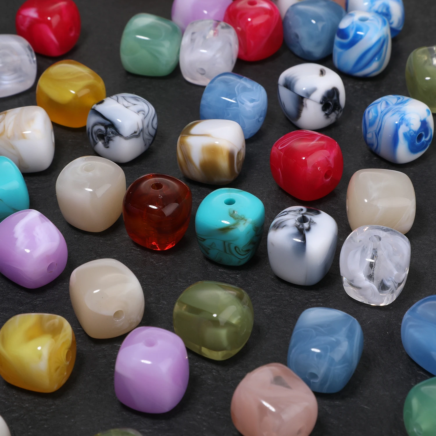 16x15mm Irregular Square Multicolour Acrylic Beads Cube Shape Beads for Jewelry Making DIY Bracelets Accessories