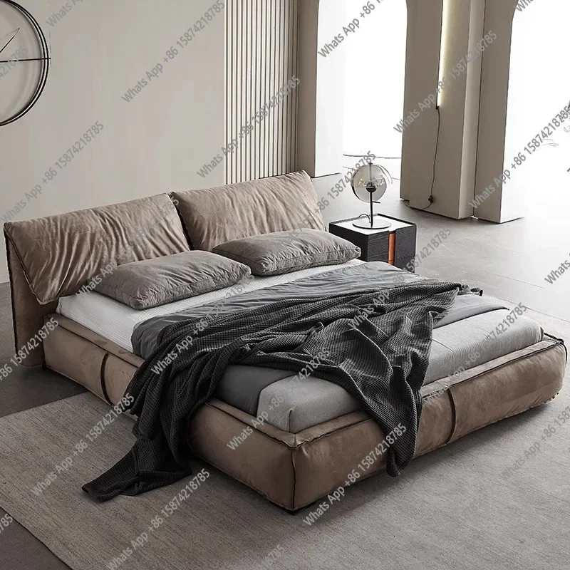 

C49 J Кровать в виде слона, уши, итальянская минималистичная пуховая мягкая сумка, технологичная тканевая кровать, тканевая кровать в главной спальне, минималистский дизайнер