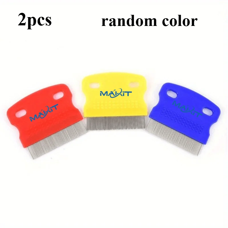 Makit 2pcs Portable Stainless Steel Dog Comb, Professional pet eye grooming tool, effectively remove tear stains, smooth