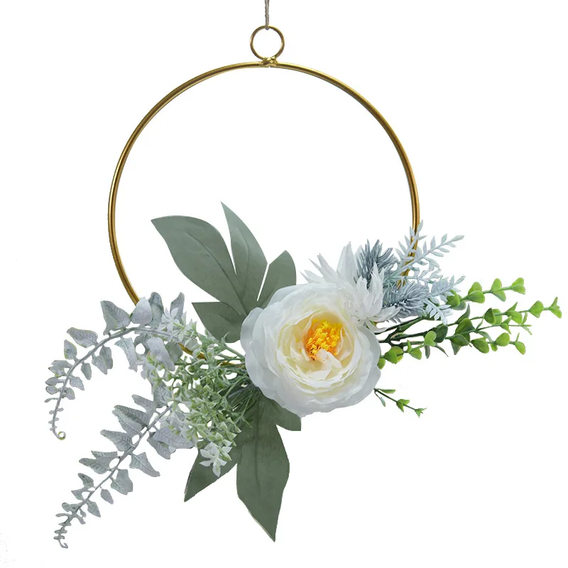 

Simulation Flower Iron Wreath Wall Decoration Living Room Dining Wall Hanging Bedroom Wall Hanging Decoration Home Decoration