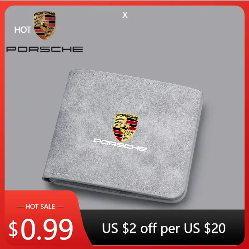 

Наклейка на автомобиль для Porsche Cayman, Cayenne, 911, Macan, модный мужской кошелек с логотипом автомобиля, кошельки для водительских прав и кредитных карт для Porsche 911