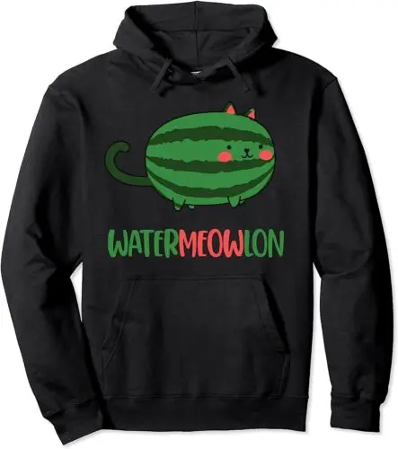 Polarshe Watermeowlon Kat Grappige Zomer Watermeloenliefhebbers Cadeau Unisex Capuchon Sweatshirt