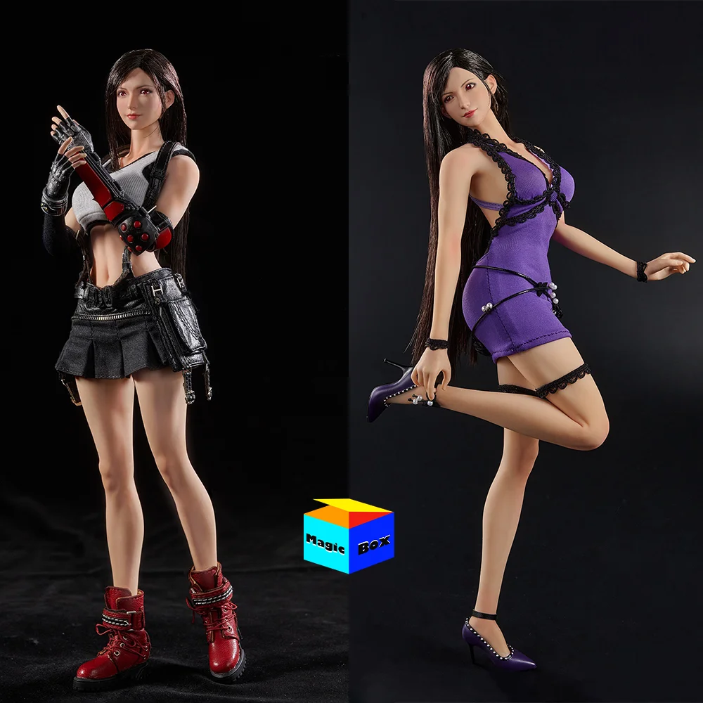 STAR MAN MS-010 1/6 Scale Female Tifa Lockhart Fighting Goddess Vest Short Skirt Purple Dress Full Set 12in Action Figure Model