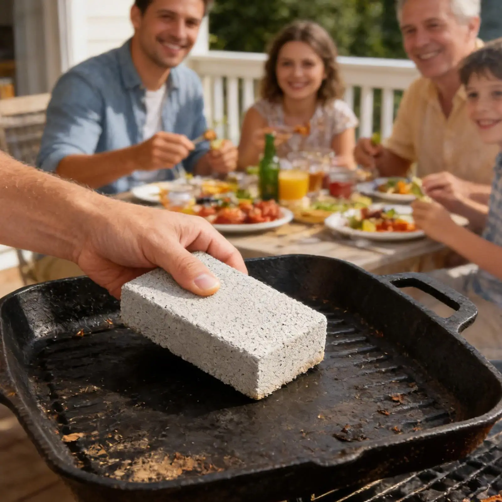Pumice Stone Grill Cleaner Block, Reusable Heavy Duty Stove Cleaning Brick, Non-Scratch Scouring Tool for Pots, Pans & Ovens