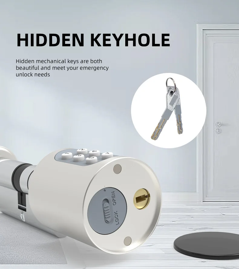 Tuya BLE Smart Electronic Door Lock Euro DIY Cylinder Digital Password APP Keys IC Card Unlock Keyless for Home Hotels Security