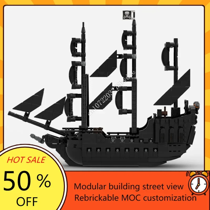 1005PCS MOC Medieval Pirate Series Pirates Black Pearl Model Building Blocks Technical Bricks DIY Creative Assembly Toys Gifts