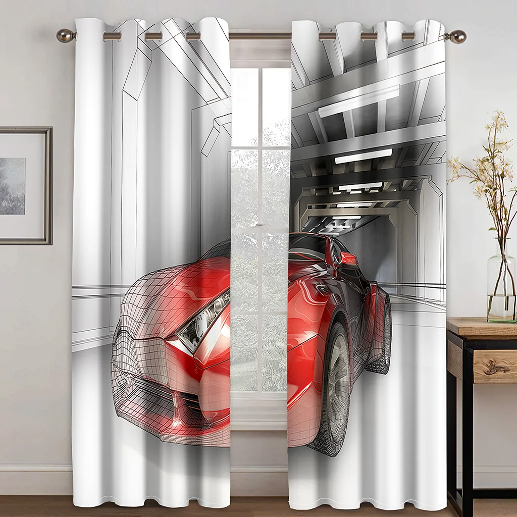 

Science and Technology Futuristic Sports Car Printing Window Curtains, Living Room, Bedroom Drapes Decor