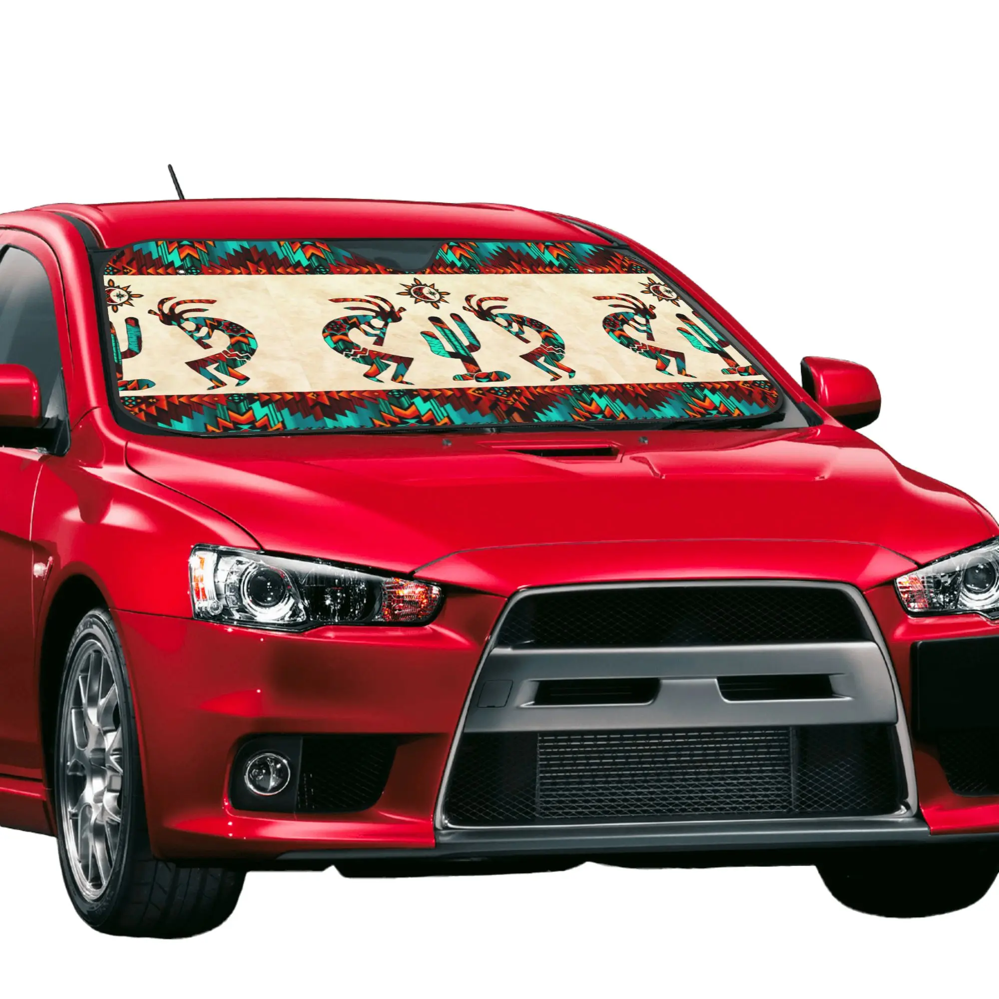 Car Front Windshield Sun Visor Southwest Tribal Native Kokopelli UV Protection Car Sun Shade Covers Car Solar Protection