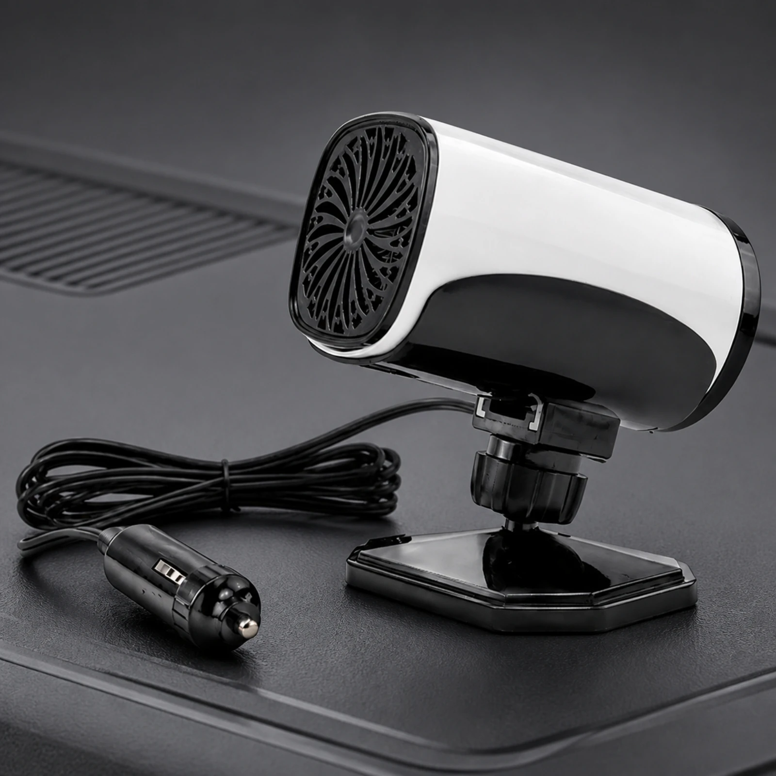 Car Heater with Adjustable Mounting Base Compact Cigarette-Lighter Car Heater Windshield Defroster Sleek Portable